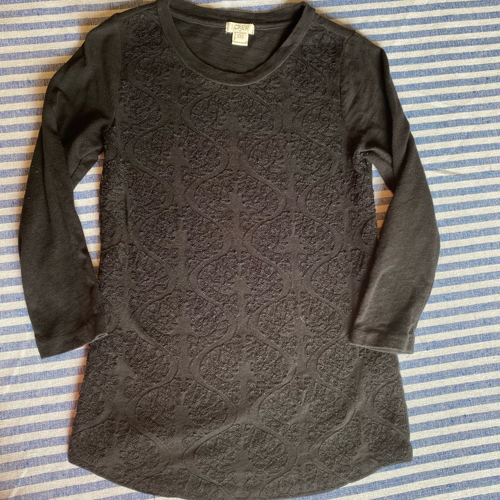 J. Crew Factory Quarter Sleeve Embroidered Top